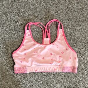 Under Armour Neon Pink Strappy Sports Bra